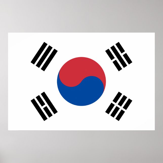 Poster Drapeau de la Corée du Sud (ROK) (Devant)