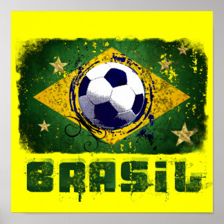 Poster Drapeau de la Coupe du monde de football 2014 Grun