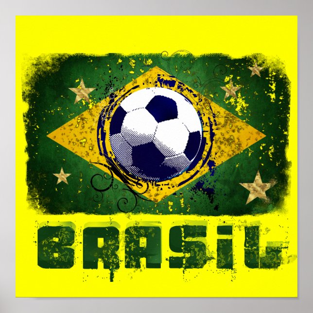 Poster Drapeau de la Coupe du monde de football 2014 Grun (Devant)