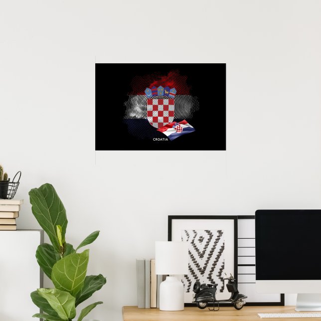 Poster Drapeau de la Croatie (Bureau à domicile)