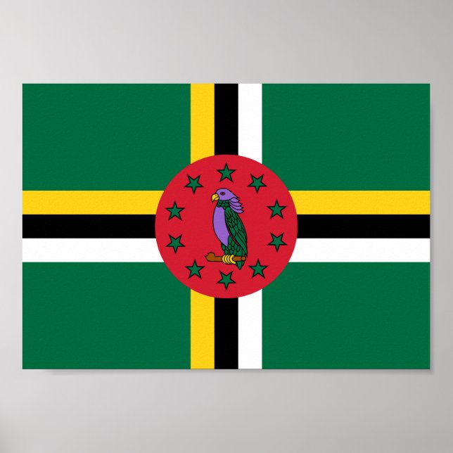 Poster Drapeau de la Dominique (Devant)