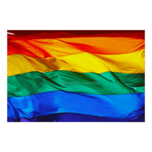 Poster Drapeau de la fierté gay de SlipperyJoe's flottant