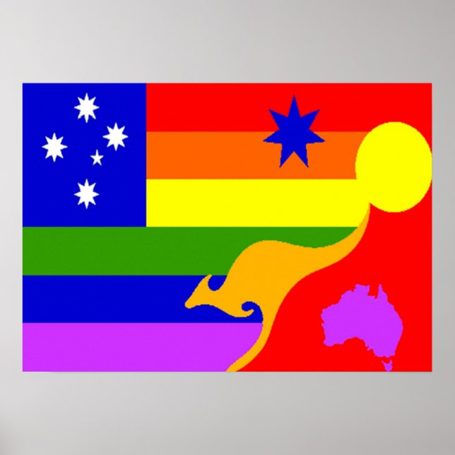 Poster Drapeau de la fierté GLBT australienne (Devant)