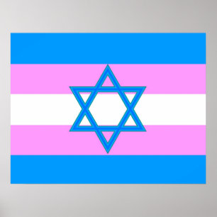 Poster Drapeau de la fierté juive transgenre