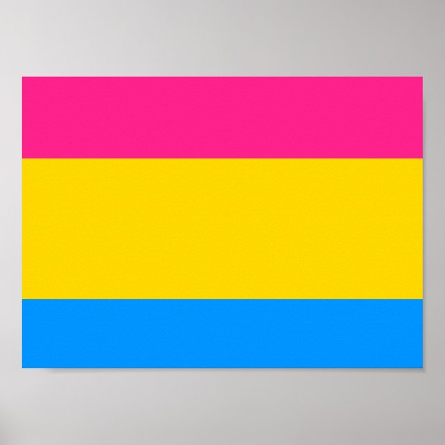 Poster Drapeau de la fierté Pansexual (Devant)
