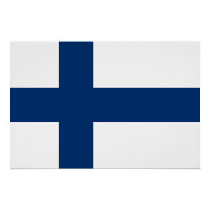 Poster Drapeau de la Finlande