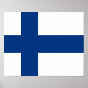 Poster Drapeau de la Finlande