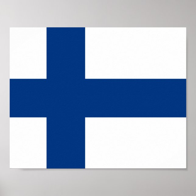 Poster Drapeau de la Finlande (Devant)
