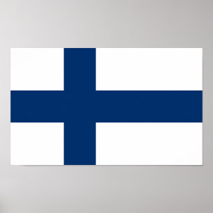 Poster Drapeau de la Finlande
