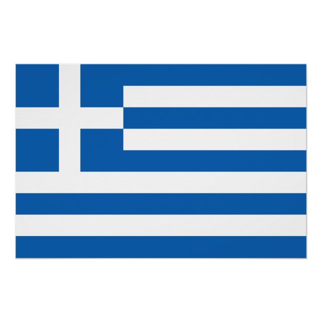 Poster Drapeau de la Grèce (Devant)