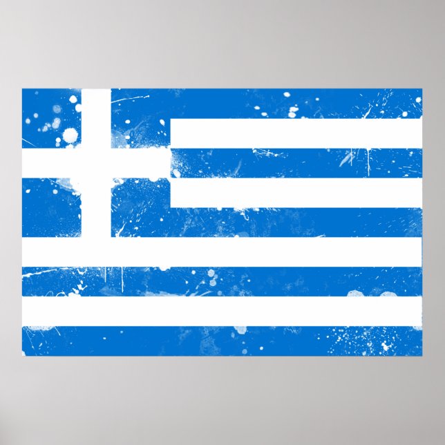 Poster Drapeau de la Grèce (Devant)
