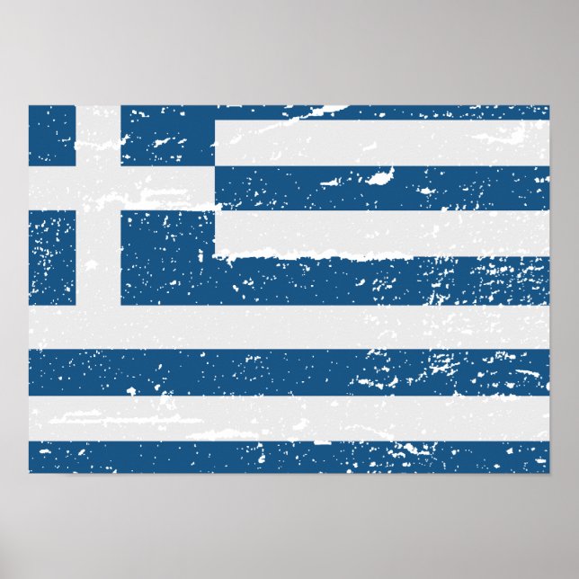 POSTER DRAPEAU DE LA GRÈCE (Devant)