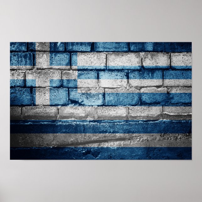 Poster Drapeau de la Grèce (Devant)