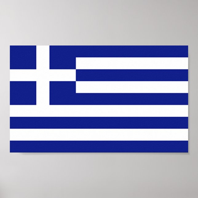 Poster Drapeau de la Grèce (Devant)