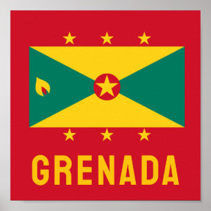 Poster Drapeau de la Grenade