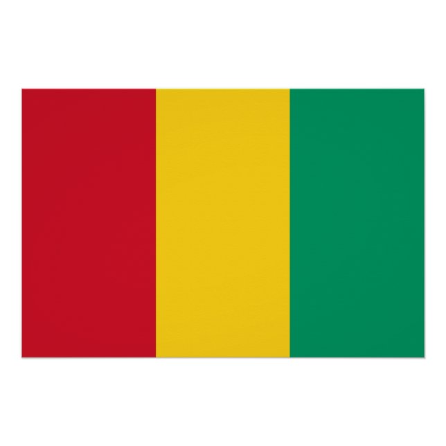 Poster Drapeau de la Guinée (Devant)