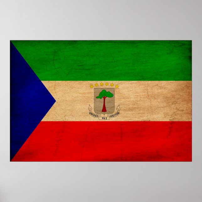 Poster Drapeau de la Guinée équatoriale (Devant)