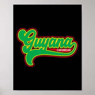 Poster Drapeau de la Guyane Guyanais Caraïbes Vacances Cr