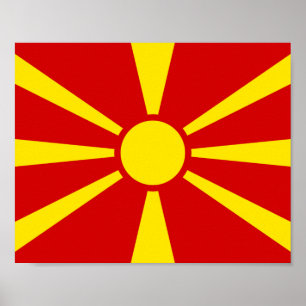 Poster Drapeau de la Macédoine du Nord