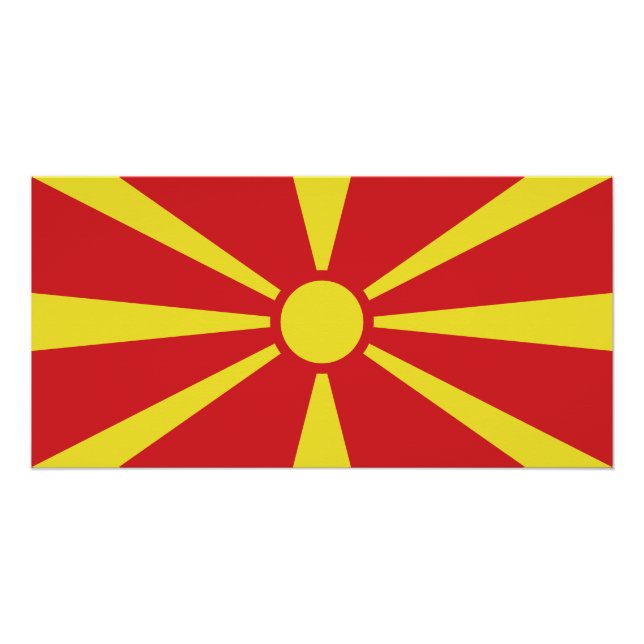 Poster Drapeau de la Macédoine du Nord (Devant)