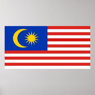 Poster Drapeau de la Malaisie Jalur Gemilang