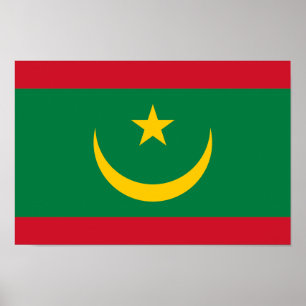 Poster Drapeau de la Mauritanie