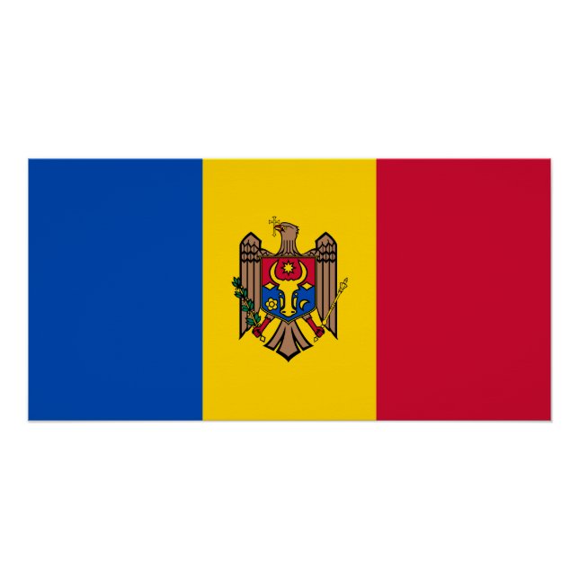 Poster Drapeau de la Moldavie (Devant)
