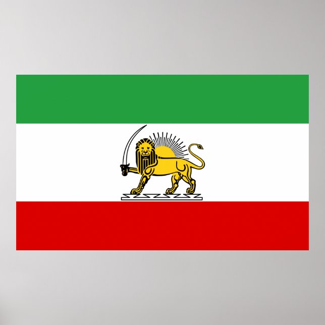 Poster Drapeau de la monarchie constitutionnelle iranienn (Devant)