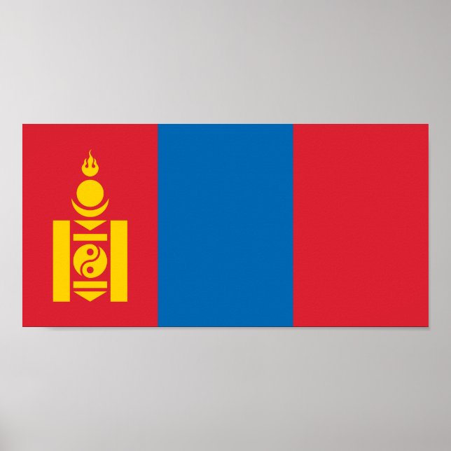 Poster Drapeau de la Mongolie (Devant)