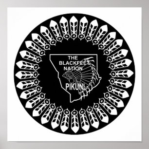 Poster Drapeau de la nation Blackpieds