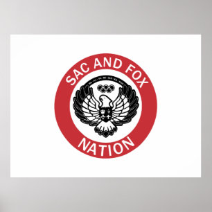 Poster Drapeau de la nation Sac et Fox Oklahoma