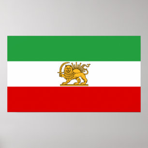 Poster Drapeau de la Perse / Iran (1964-190) - ♥ 80000000