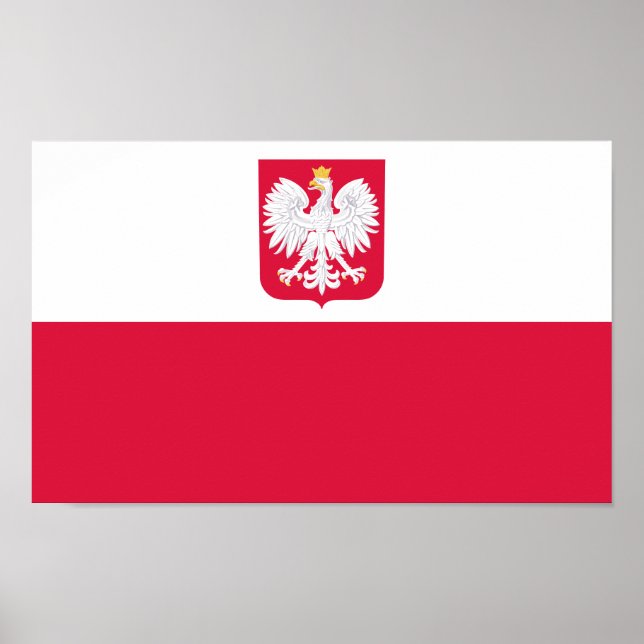 Poster Drapeau de la Pologne (Devant)