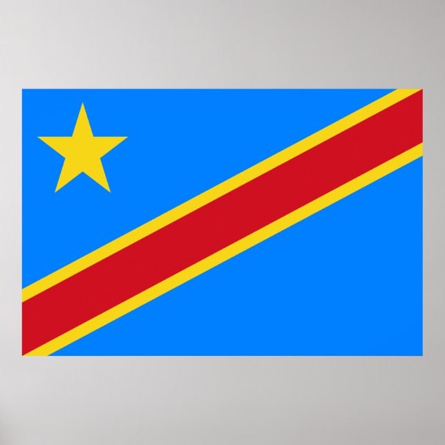 Poster Drapeau de la RDC (République démocratique du Cong (Devant)