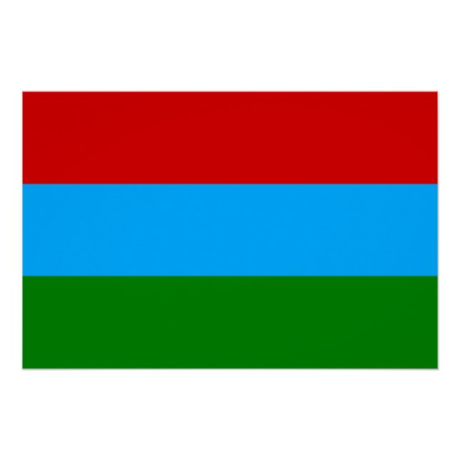 Poster Drapeau de la République de Karelia (Devant)