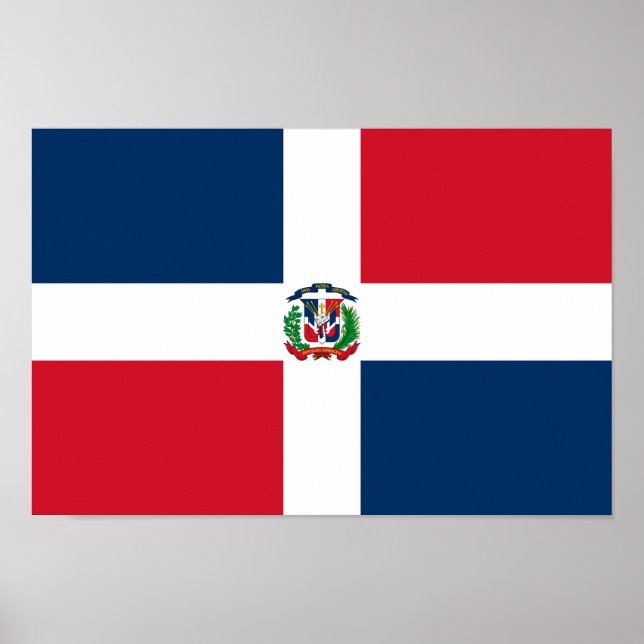 Poster Drapeau de la République Dominicaine (Devant)
