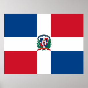 Poster Drapeau de la République Dominicaine
