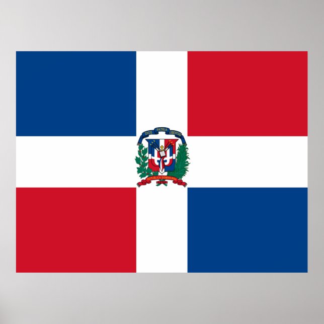 Poster Drapeau de la République Dominicaine (Devant)