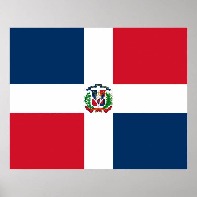 Poster Drapeau de la République dominicaine (Devant)