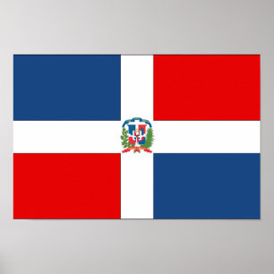 Poster Drapeau de la République Dominicaine