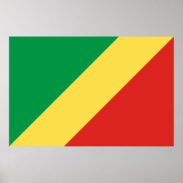 Poster Drapeau de la République du Congo (Devant)