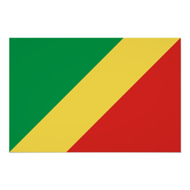 Poster Drapeau de la République du Congo (Devant)