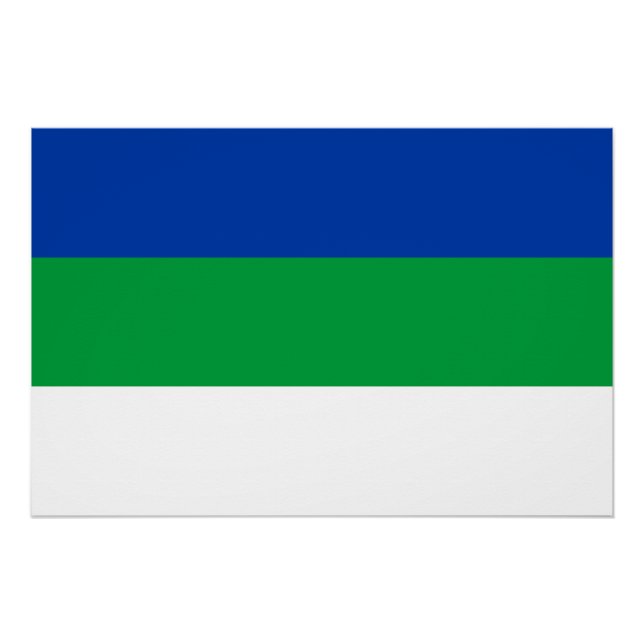 Poster Drapeau de la République Komi (Devant)