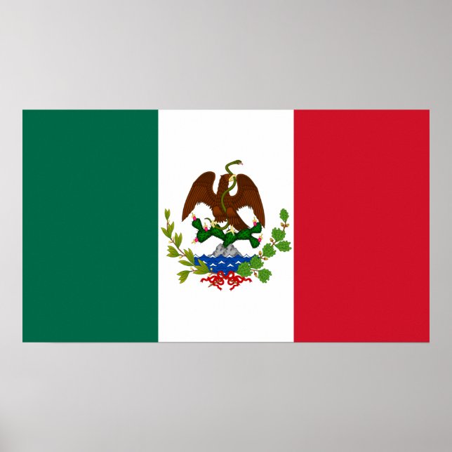 Poster Drapeau de la République mexicaine 1835, Mexicanos (Devant)