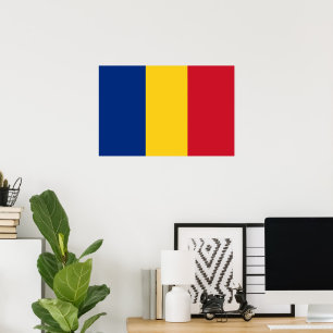 Poster drapeau de la Roumanie