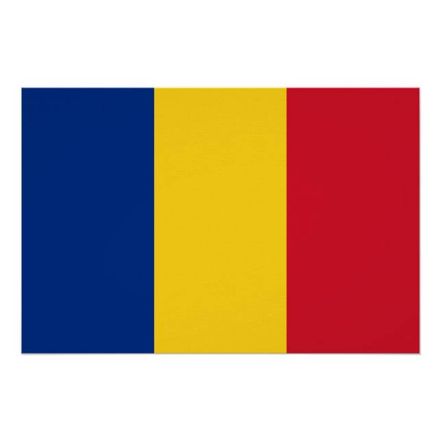 Poster Drapeau de la Roumanie (Devant)