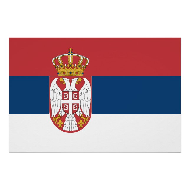Poster Drapeau de la Serbie (Devant)