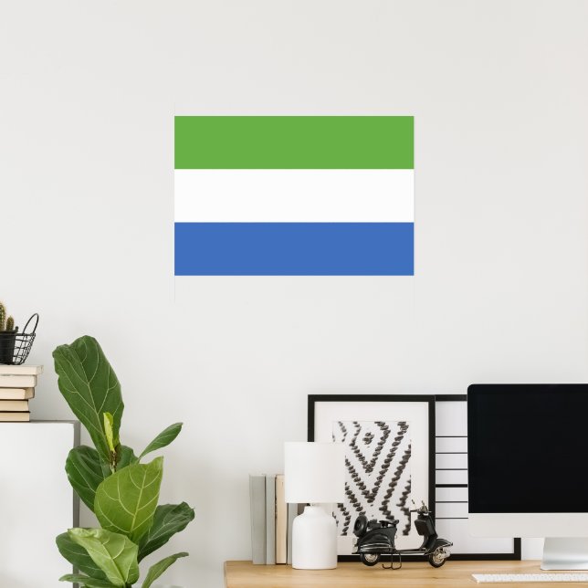 Poster drapeau de la Sierra Leone (Bureau à domicile)