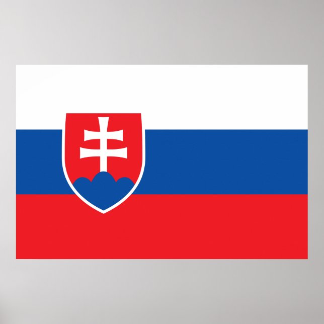 Poster Drapeau de la Slovaquie (Devant)