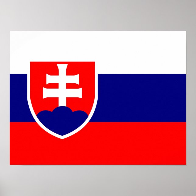Poster Drapeau de la Slovaquie (Devant)
